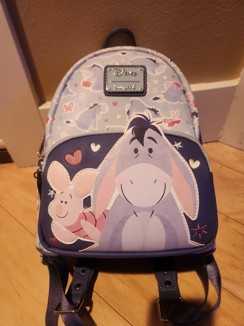 Loungefly Eeyore & Piglet Mini Backpack - Light Purple/Navy